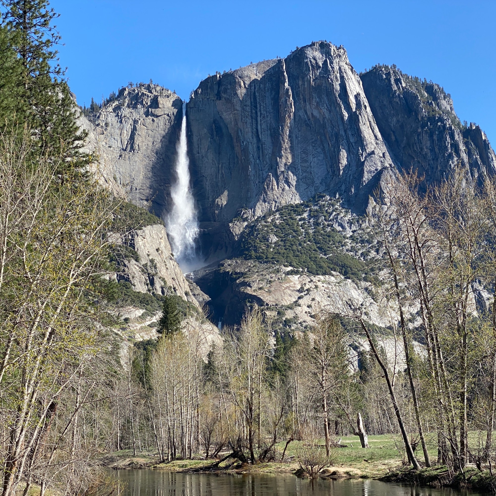 Yosemite Falls from Swinging Bridge Picnic Area